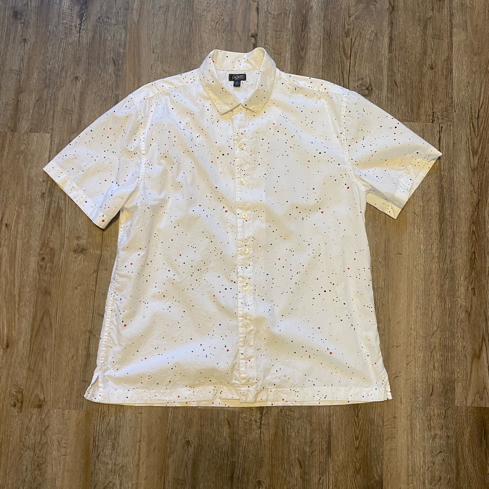 Casual button down paint splatter